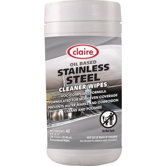 Claire® Stainless Steel Cleaner Wipes