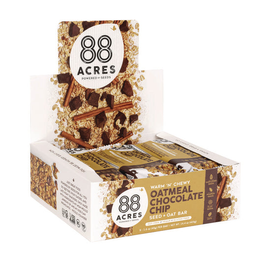 88 ACRES Warm 'N' Chewy Gluten-Free Oatmeal/Chocolate Chip Seed and Oat Bar