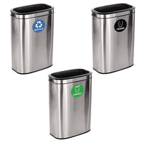 Alpine Industries 10.5 Gallon Recycle, Trash and Compost Combo Station