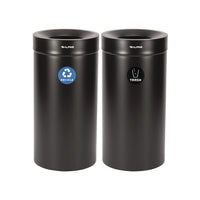 Alpine Industries 27 Gallon Stainless Steel Recycling Can and Trash Receptacle