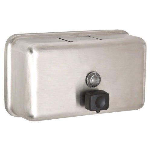 Alpine Industries Horizontal Manual Surface-Mounted Stainless Steel Liquid Soap Dispenser