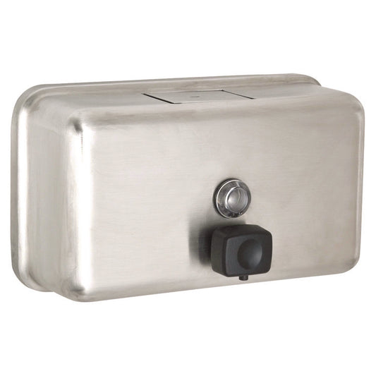 Alpine Industries Horizontal Manual Surface-Mounted Stainless Steel Liquid Soap Dispenser