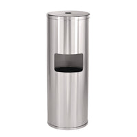 Alpine Industries Stainless Steel 7 Gal. Trash Can with Gym Disinfecting Wipes Dispenser