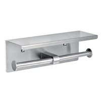 Alpine Industries Double Post Toilet Paper Holder with Shelf Storage Rack