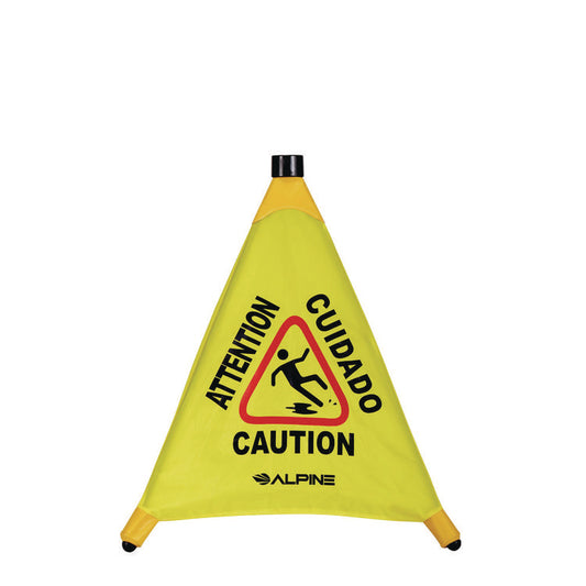 Alpine Industries Tri-fold Multi-Lingual Pop-Up Wet Floor Sign