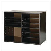 AdirOffice Wood Adjustable 12 Compartment Literature Organizer