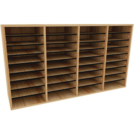 AdirOffice Wood Adjustable 36 Compartment Literature Organizer