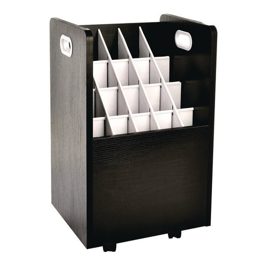 AdirOffice 20-Slot Mobile Rolling Wood Blueprint Storage Cabinet Roll File Large Document Organizer