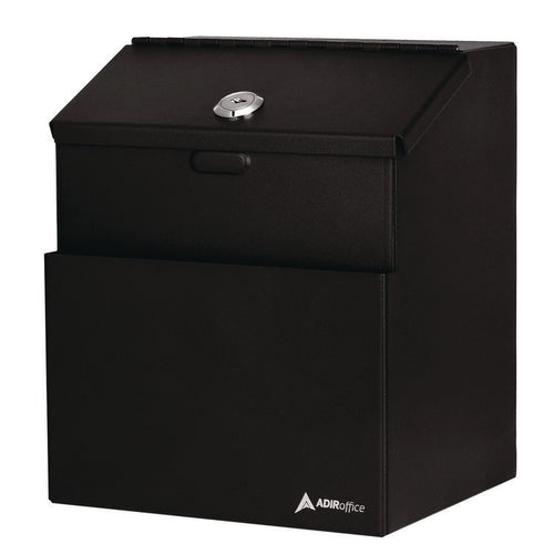 AdirOffice Wall Mountable Steel Suggestion Secure Drop Box with Key