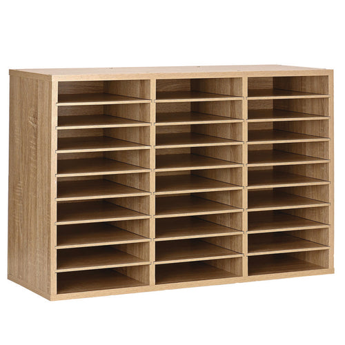 AdirOffice Wooden 27 Compartment Literature Organizer