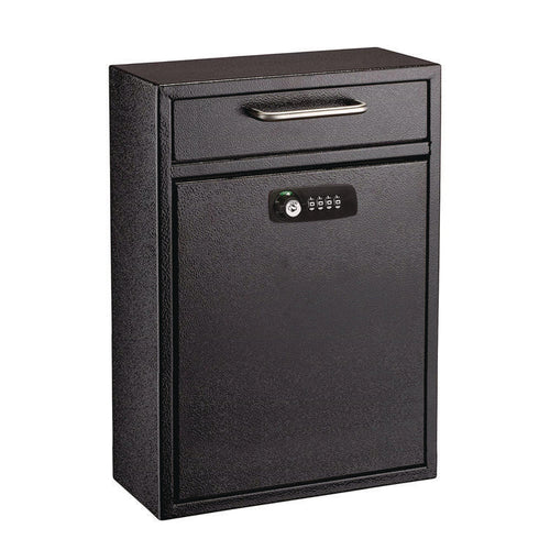 AdirOffice Large Secure Drop Box Wall Mounted Locking Mail Box with Key and Combination Lock