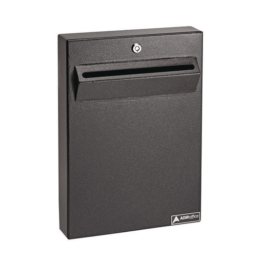 AdirOffice Large Wall Mounted Weatherproof Steel Secure Drop Box