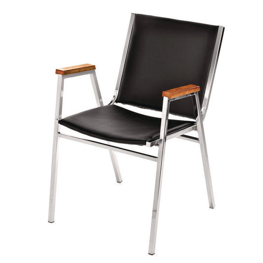 AdirOffice Vinyl Chrome Frame Stackable Office Chair