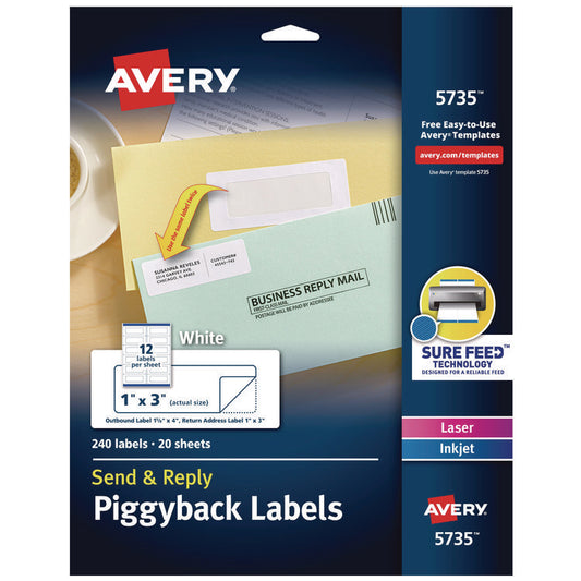 Avery® Send & Reply Piggyback Labels