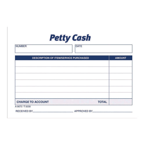 Adams® Petty Cash Receipts