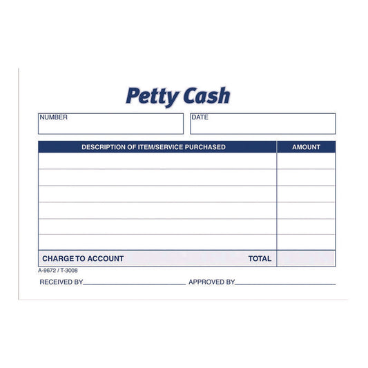 Adams® Petty Cash Receipts