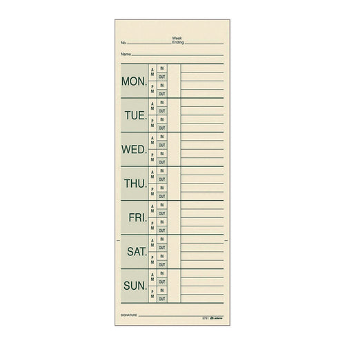 Adams® Time Cards for Pyramid 1000 Time Clock
