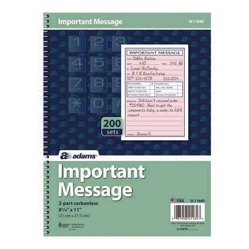Adams® Important Message Book