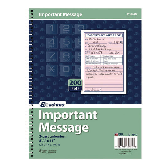 Adams® Important Message Book