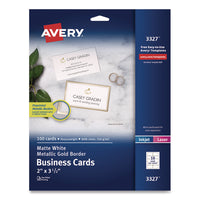 Avery® Business Cards with Metallic Gold Borders