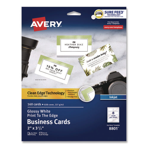 Avery® Print to the Edge Business Cards with Sure Feed Technology