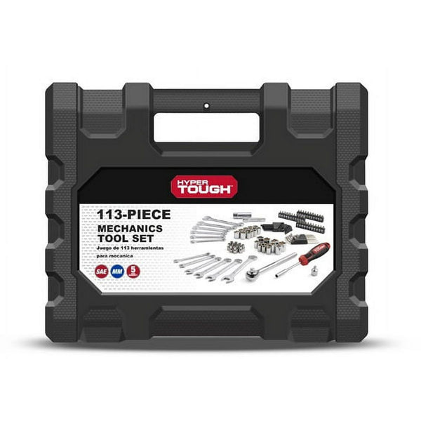 Hyper Tough 113 Piece 1/4 and 3/8 inch Drive SAE Mechanics Tool Set, New Condition EasyOptionXY LLC