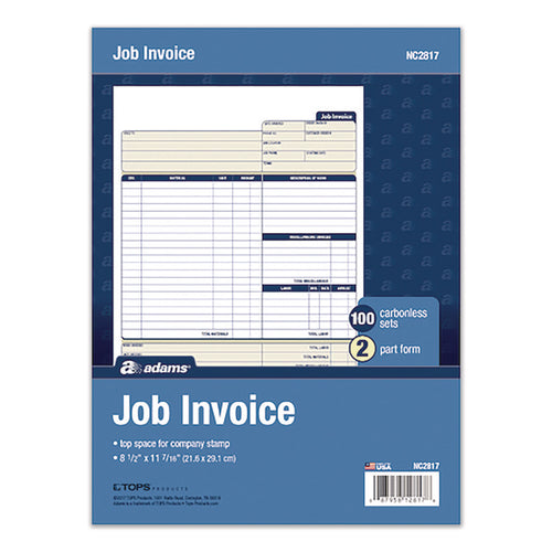 Adams® Multipart Job Invoice Forms