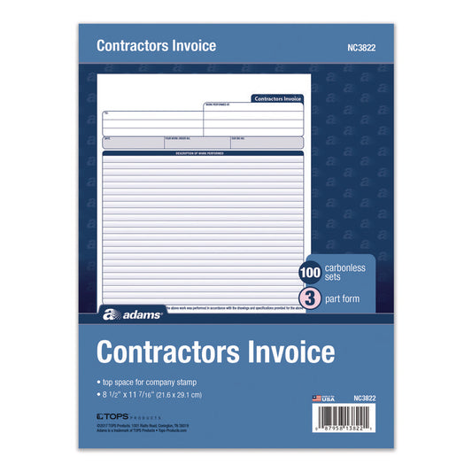 Adams® Multipart Contractor Invoice Forms