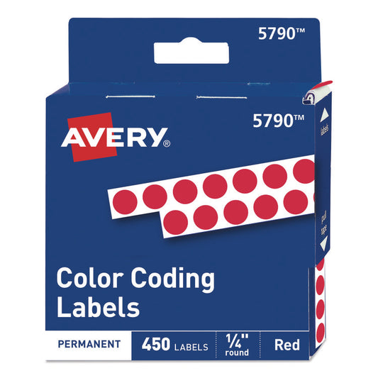 Avery® Handwrite-Only Permanent Self-Adhesive Round Color-Coding Labels in Dispensers
