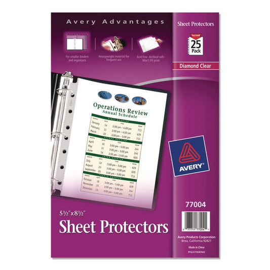 Avery® Mini Size Heavyweight Diamond Clear Sheet Protector
