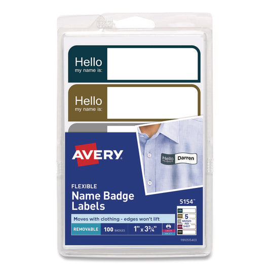 Avery® Flexible Self-Adhesive Mini Name Badge Labels