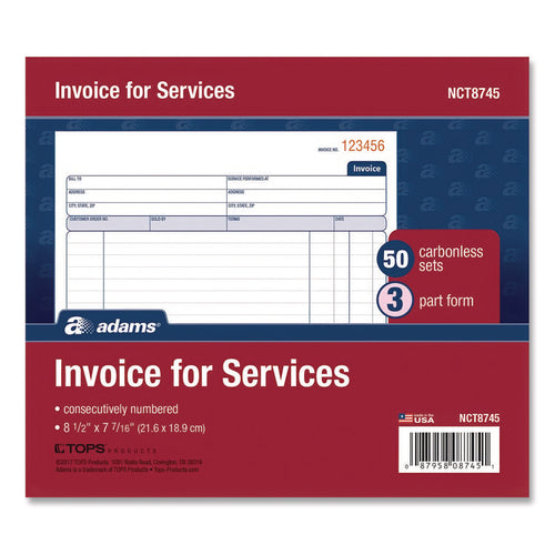 Adams® Multipart Service Invoice Pad