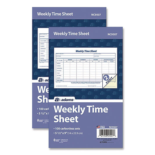 Adams® Weekly Time Sheets