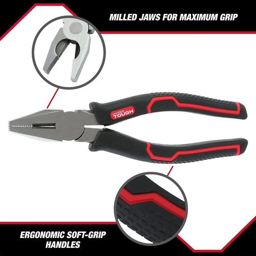 Hyper Tough 8-inch Linesman Pliers with Ergonomic Soft Grips, 5176V EasyOptionXY LLC
