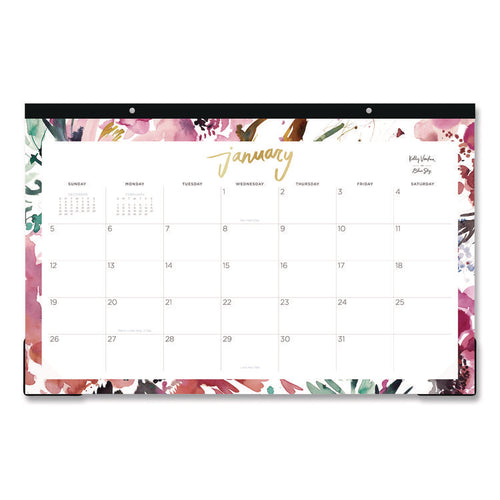 Blue Sky® Kelly Ventura Magenta Bloom Desk Pad Calendar