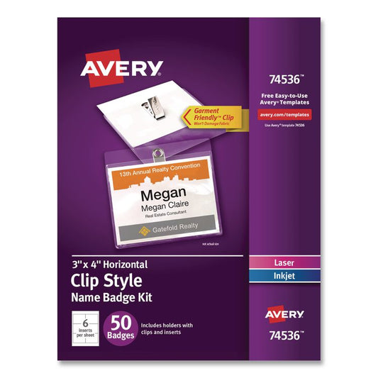 Avery® Clip-Style Name Badge Kit