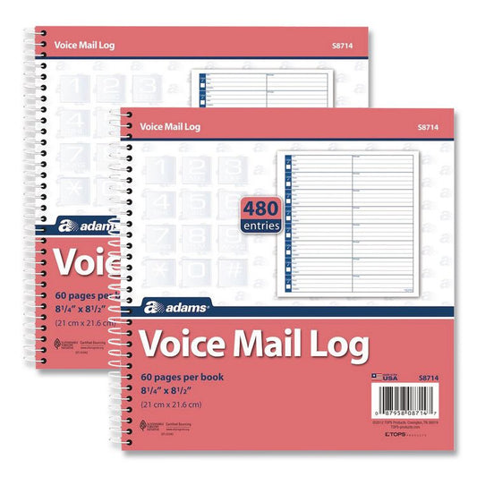 Adams® Voice Mail Log Books