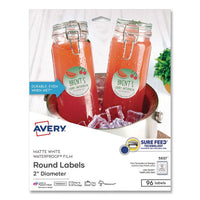 Avery® Waterproof Round Labels with Sure Feed® Technology