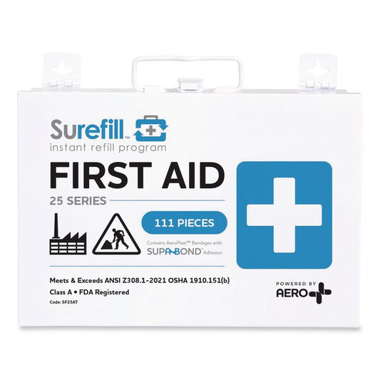 SUREFILL™ 25 ANSI 2021 A+ First Aid Kit with Metal Case