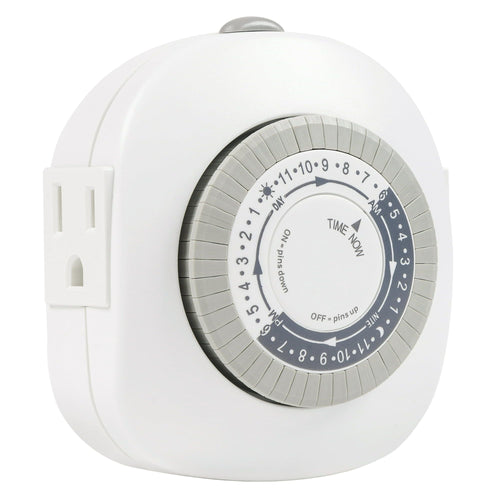 Hyper Tough Indoor Analog Timer, Double Grounded Outlet EasyOptionXY LLC