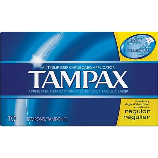 Tampax Cardboard Tampons Regular Absorbency, Anti-Slip Grip, LeakGuard Skirt, Unscented