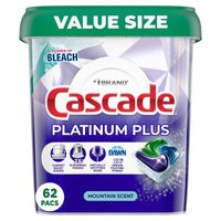 Cascade Platinum Plus Dishwasher Detergent Pacs, Mountain Scent, 62 Count EasyOptionXY LLC
