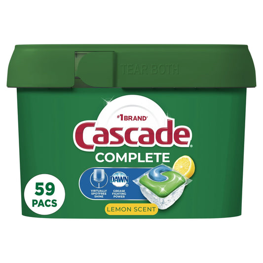 Cascade Complete Pods, Action Pacs Dishwasher Detergent, Lemon, 59 Ct EasyOptionXY LLC