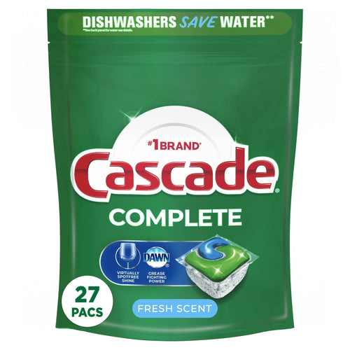 Cascade Complete ActionPacs, Dishwasher Detergent, Fresh Scent, 27 Ct EasyOptionXY LLC