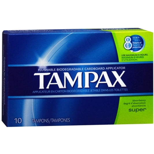 6 Pack - Tampax Tampons Super 10 Each EasyOptionXY LLC