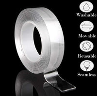 Clear Silicone Tape Traceless Washable Reusable Multipurpose Grip Tape