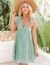 Women's Country Lace Jacquard Hollow V-Neck Dress