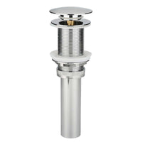 Bathroom Sink Overflow Pop Up Drain Assembly w/ Lift Rod, Chrome Plated