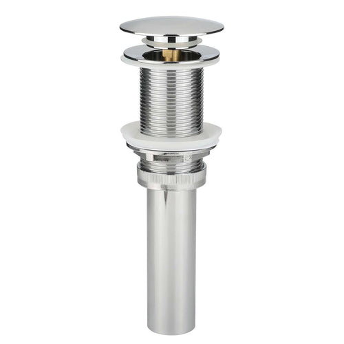 Bathroom Sink Overflow Pop Up Drain Assembly w/ Lift Rod, Chrome Plated