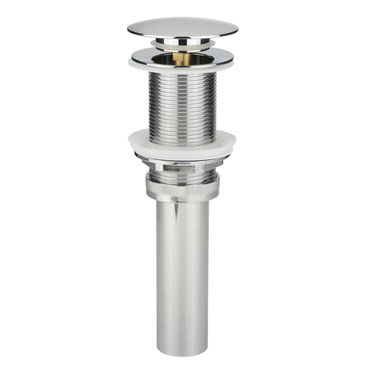 Bathroom Sink Overflow Pop Up Drain Assembly w/ Lift Rod, Chrome Plated